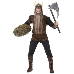Bruin boze viking kostuum voor mannen
