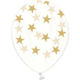 6 doorzichtige latex sterren ballonnen