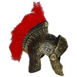 Romeinse helm met rode veren