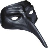 Masker met lange neus zwart voor volwassenen