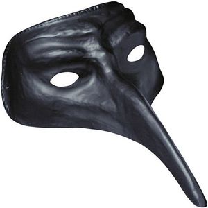 Masker met lange neus zwart voor volwassenen