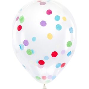 6 doorzichtige latex confetti ballonnen