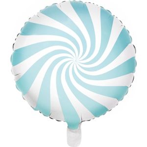 Turquoise en witte aluminium lolly ballon