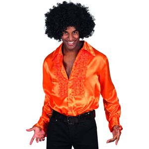 Oranje disco blouse voor mannen