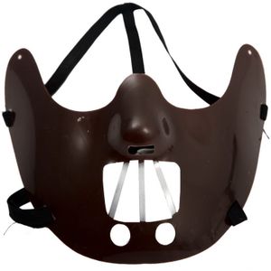 Donkerbruin kannibaal half masker voor volwassenen