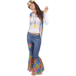 Driekleurig Flower Power hippie pak voor vrouwen
