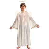 Wit engel kostuum met goudkleurige randen voor kinderen