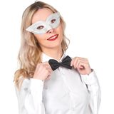 Kartonnen zilver-wit oogmasker voor volwassenen