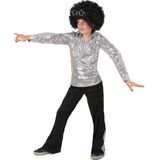 Zilverkleurig disco kostuum voor jongens