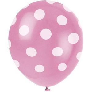 Set van roze ballonnen met witte stippen