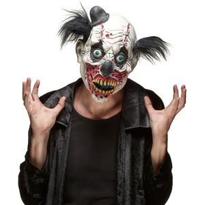 Bloederig zombie clown masker voor volwassenen