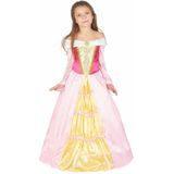 Roze en goudkleurig prinses doornroosje jurk voor meisjes