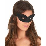 Puntig zwart halfmasker voor volwassenen