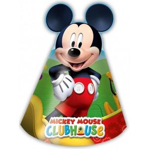 6 kartonnen Mickey Mouse hoedjes