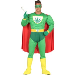 Grappig cannabis superheld kostuum voor volwassenen