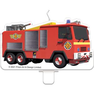 Verjaardagskaars vrachtwagen Sam de Brandweerman 9 x 5 cm