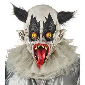 Zwart en wit duivels clown masker voor volwassenen