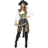 Groen en wit piraten kostuum voor vrouwen