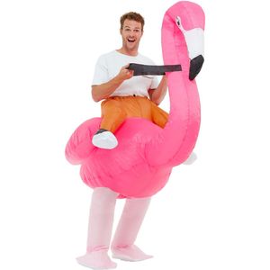 Volwassenkostuum roze flamingo