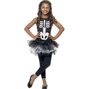 Halloween kostuum voor meisjes skelet met zwarte tutu