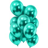 12 gemetalliseerde donkergroene ballonnen