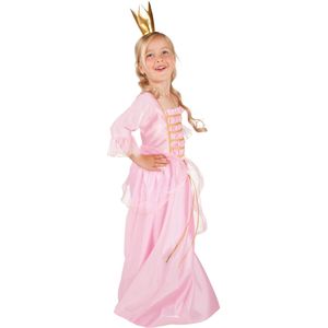 Goudkleurig en roze prinseskostuum voor kinderen