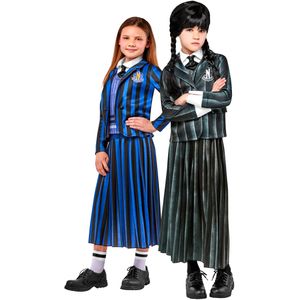 Koppel kostuum Wednesday Addams schooluniform voor kinderen