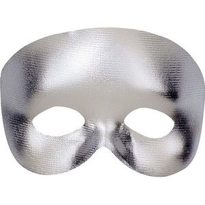 Glinsterend zilverkleurig halfmasker voor volwassenen