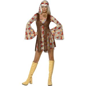 Retro hippie outfit met psychedelische patronen voor vrouwen
