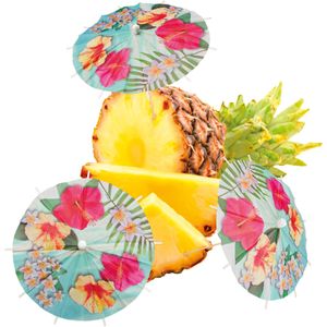 6 parasol cocktailprikkers Hawaii party