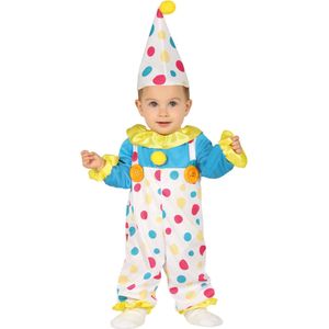 Pastelkleurig gestippeld clown kostuum voor baby's