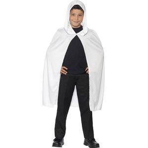 Witte cape met capuchon voor kinderen Halloween