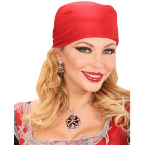 Rode piratenketting met edelsteen voor vrouwen