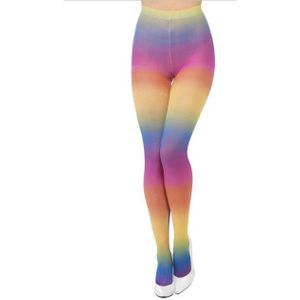 Ondoorzichtig regenboog panty voor vrouwen