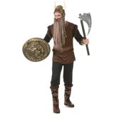 Bruin boze viking kostuum voor mannen