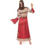 Bordeaux rood hippie kostuum voor vrouwen