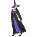 Zwart met paars heks kostuum voor vrouwen