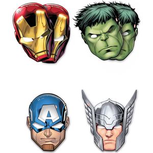 6 kartonnen Mighty Avengers maskers