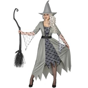 Grijs heksen kostuum voor vrouwen