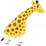 Metallic wandelende giraffe ballon