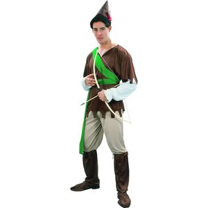 Bruine en groene Robin Hood outfit voor mannen