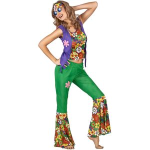 Veelkleurig hippie Flower Power kostuum voor vrouwen
