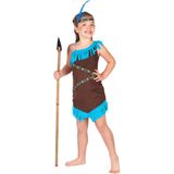 Bruine met blauwe indianen outfit voor meisjes