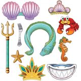 Zeemeermin prinses photobooth set met 10 accessoires