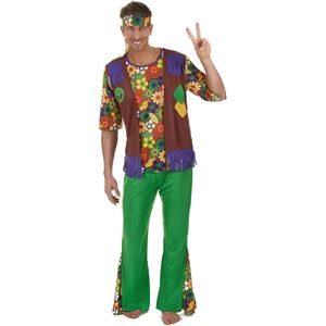 Kleurrijk Flower Power hippiekostuum voor mannen