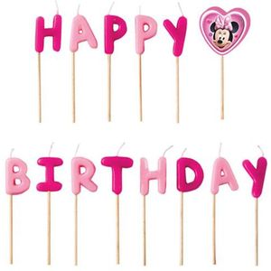 Minnie Happy Birthday kaarsen