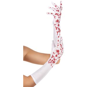 Lange witte bloederige handschoenen voor vrouwen