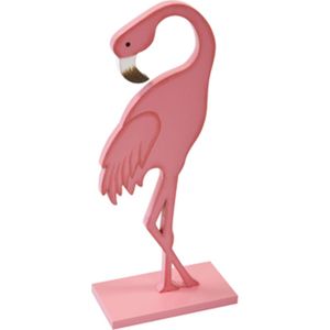 Roze flamingo decoratie op voet