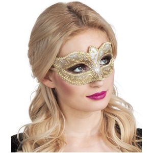 Goudkleurige Venetiaanse masker voor vrouwen