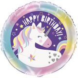 Aluminium eenhoorn happy birthday ballon